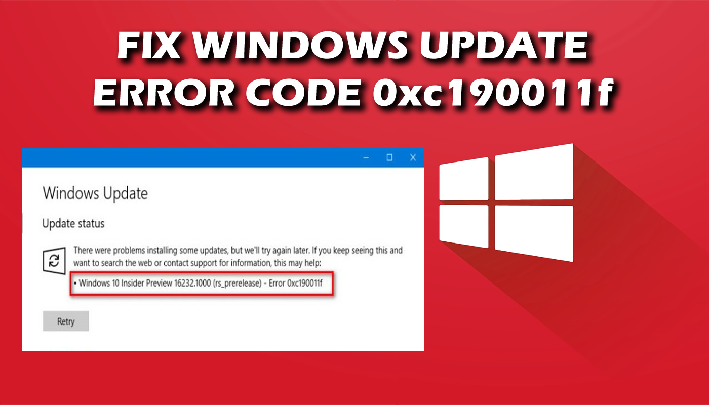 Windows Update error code 0xc190011f