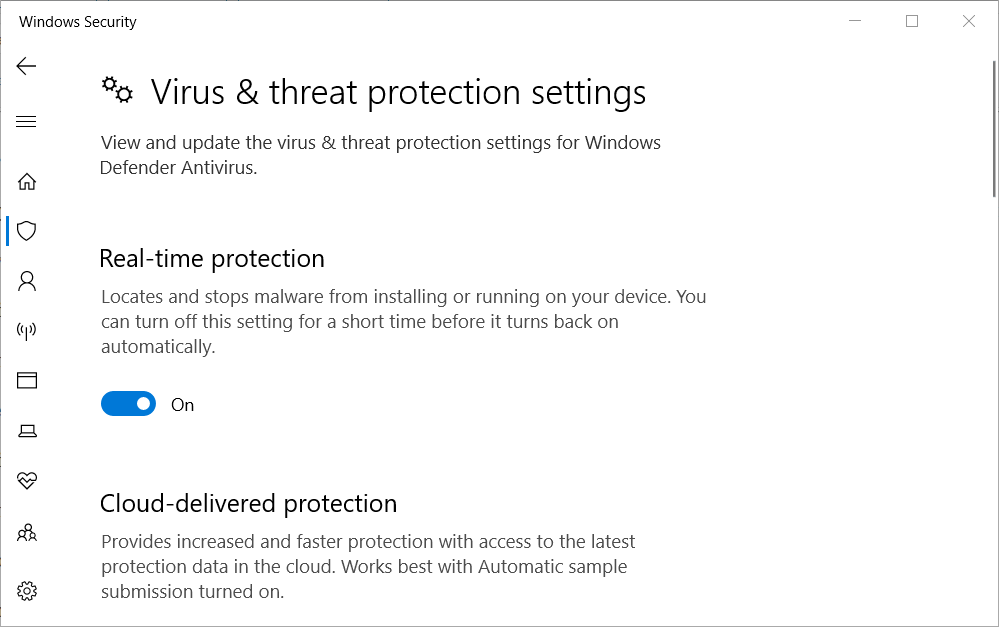 turn off real time protection