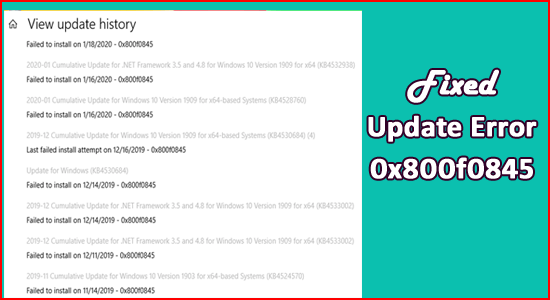 update error 0x800f0845