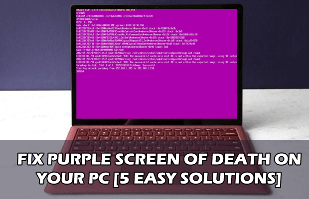Purple Screen of Death issue