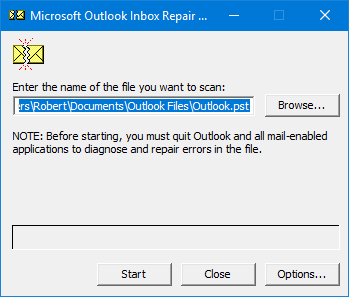 Outlook unable to open