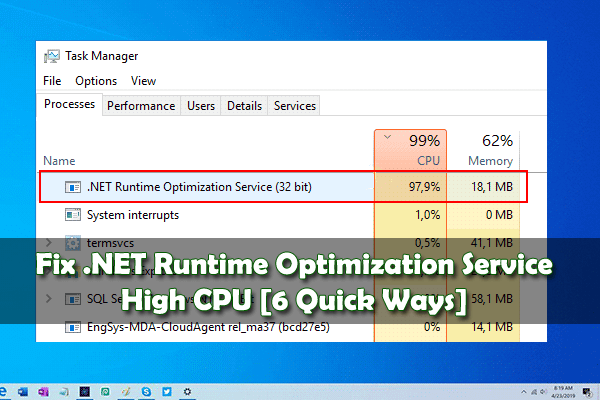 .NET runtime optimization service high CPU issue