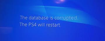 PS4 corrupted database