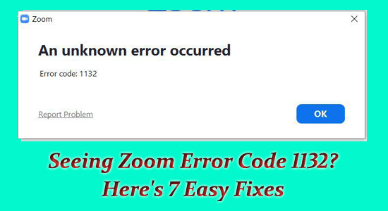 zoom error code 1132