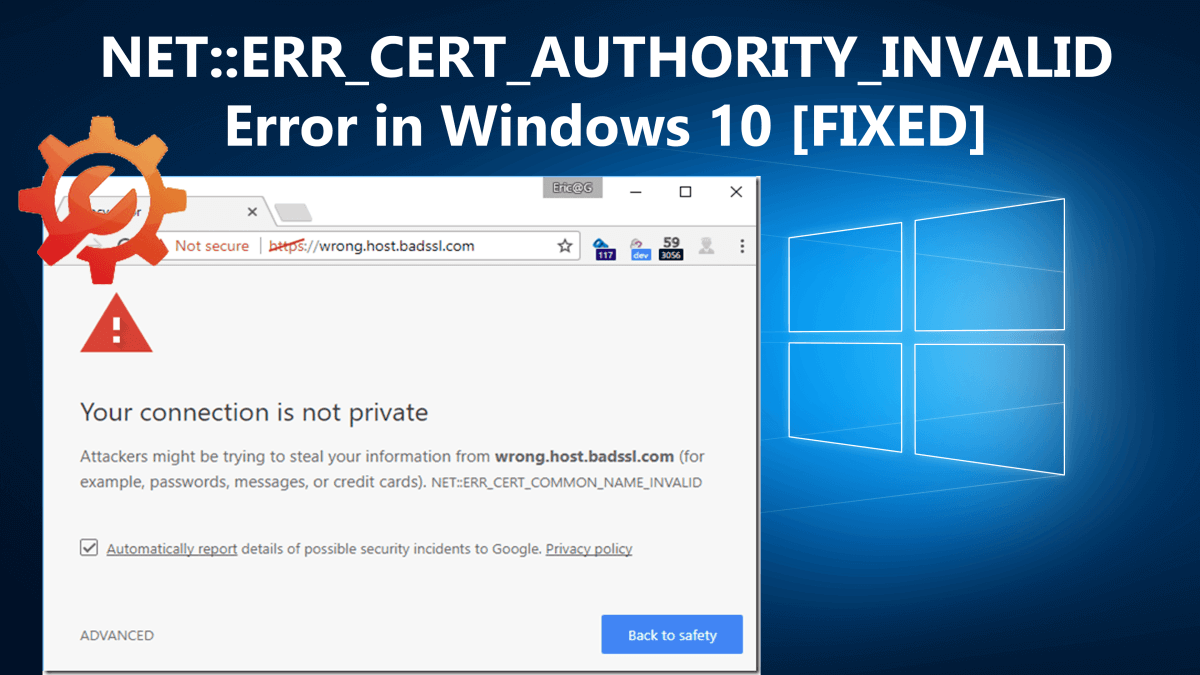 FIX NET::ERR_CERT_AUTHORITY_INVALID Error 