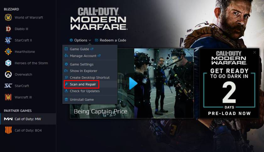correction de l'erreur de développement 6068 de Call of Duty Modern Warfare
