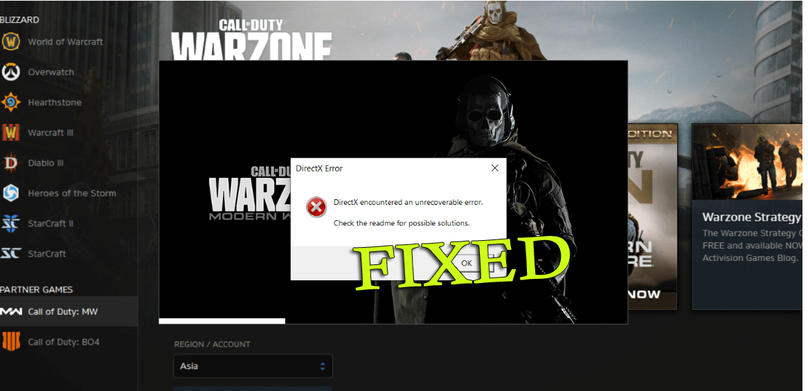 Warzone 2.0 steam directx error : r/CODWarzone