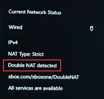 Double NAT Detected Error on Xbox One