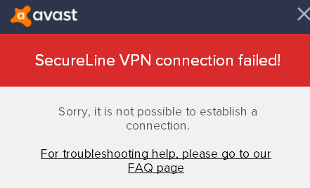 Avast SecureLine VPN not working