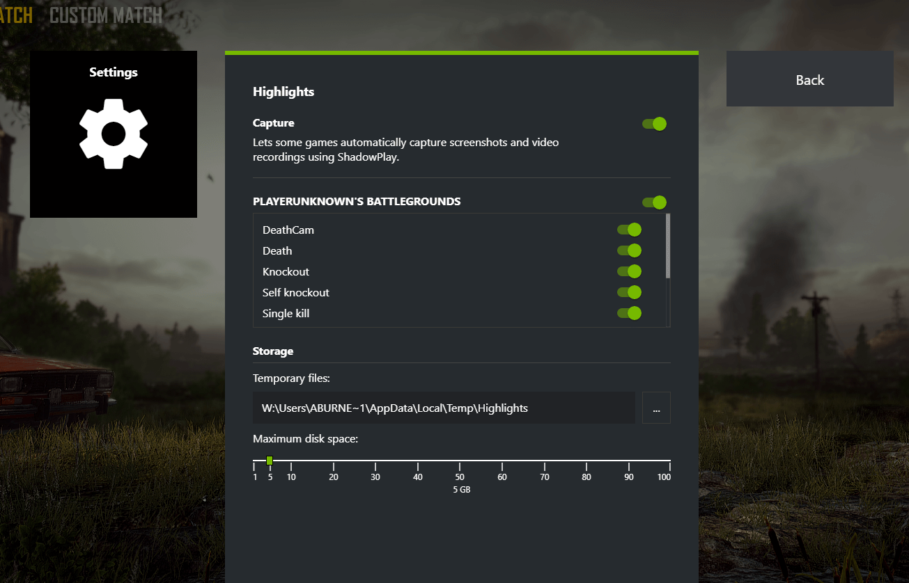 Nvidia highlights settings