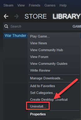 steam library uninstall