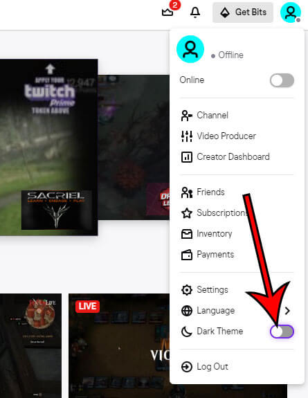 disable the dark mode feature