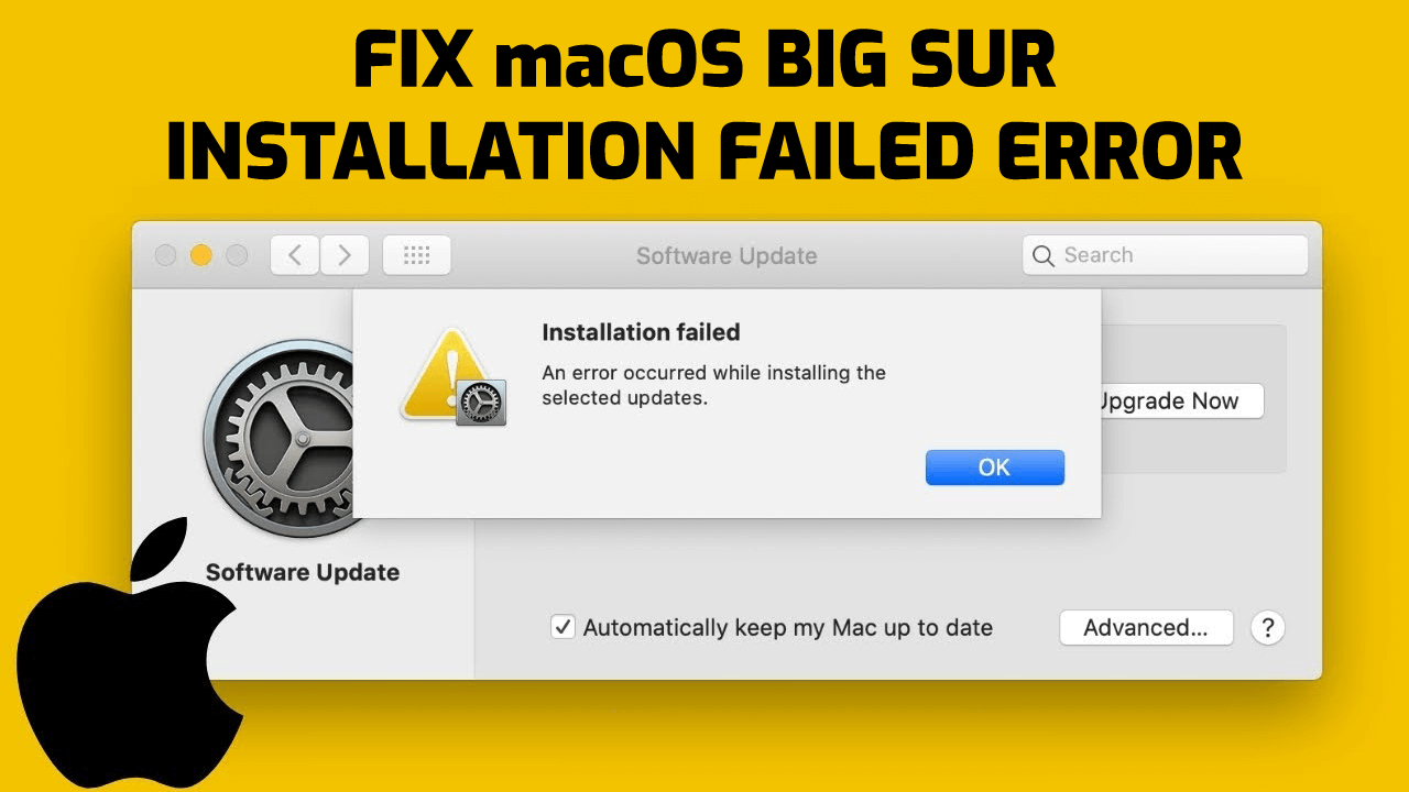 macOS Big Sur Installation Failed Error