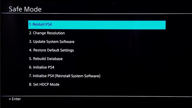 how to get out of safe mode PS4
