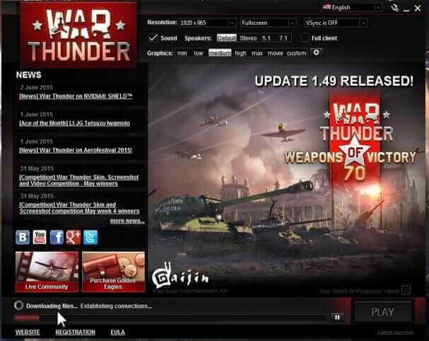 War Thunder Video Driver Hung and Was Restarted 