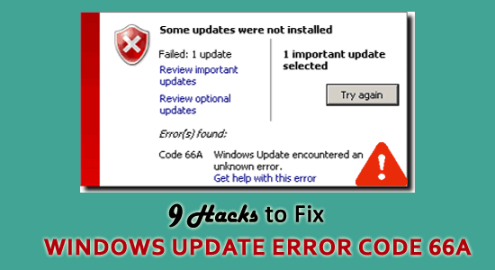 Windows Update Error Code 66a