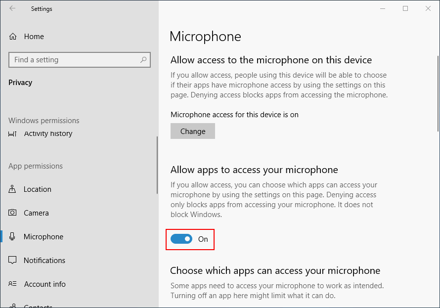 your mic is muted by your system settings