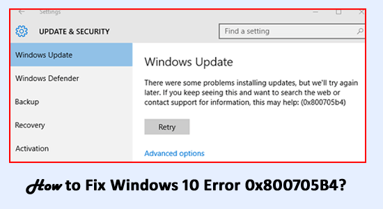 error 0x800705b4 on Windows 10
