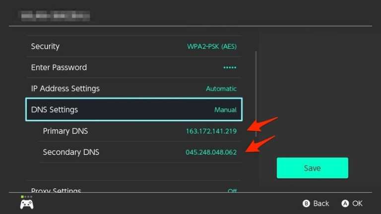 Change DNS in nintendo 4