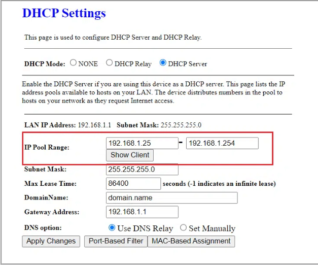 Increase DHCP range