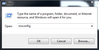 Run  msconfig