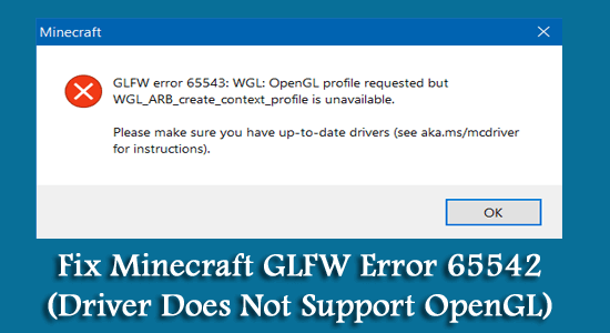 GLFW Error 65542 