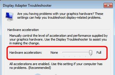 aceleração de hardware completa para nenhuma