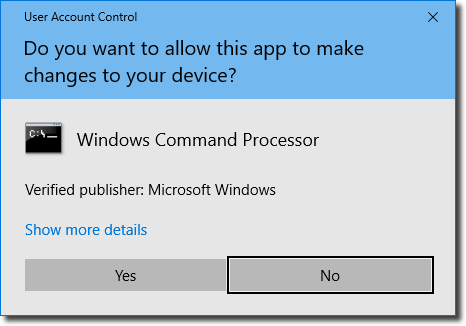 confirmation window