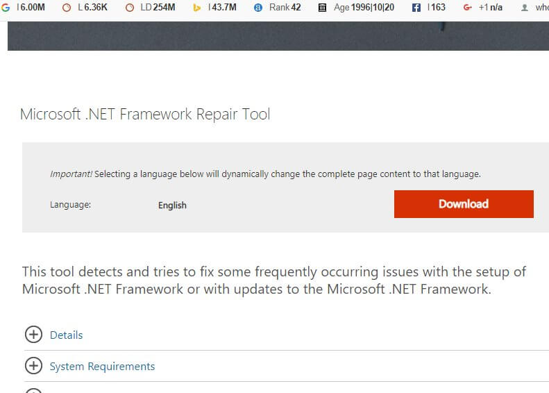 Error de instalación de .net framework 3.5 0x800f0950