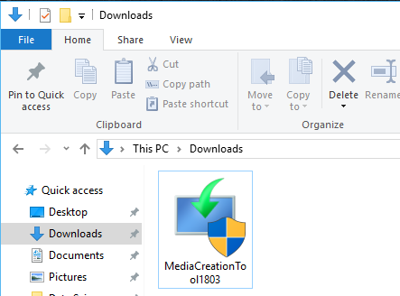 open Media Creation in File Explorer window