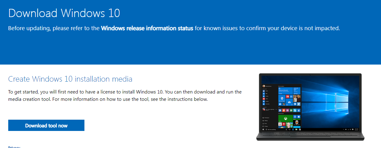 Download windows 10 now