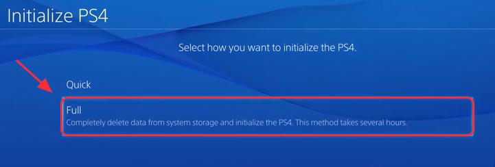 PS4 Pleine option