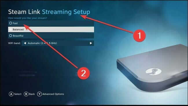 Modify The Steam Link's Streaming Options.