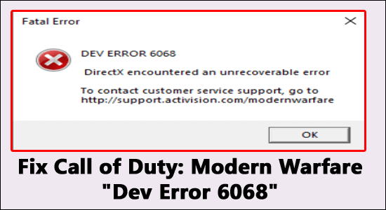 Dev Error 6068