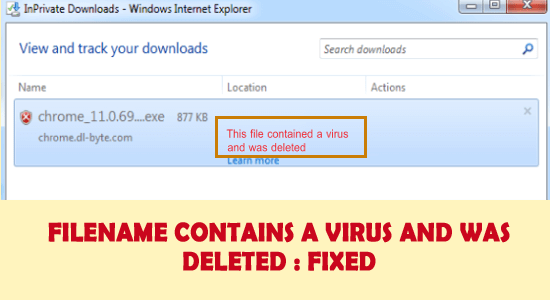 Filename contains a virus and was deleted 