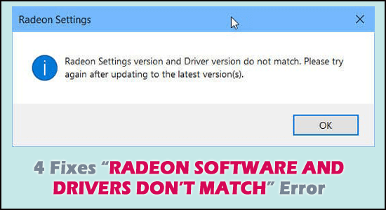 Radeon Software and Drivers Don’t Match 