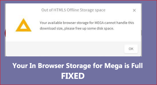 Your In Browser Storage for Mega is Full
