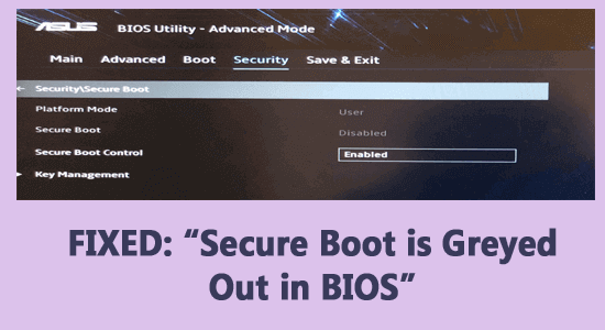 Secure Boot is Greyed Out in BIOS