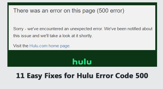 Hulu error code 500