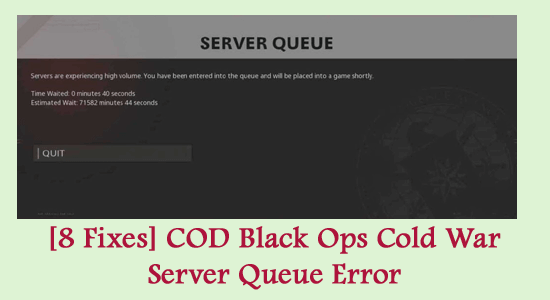 Server Queue COD Cold War Error