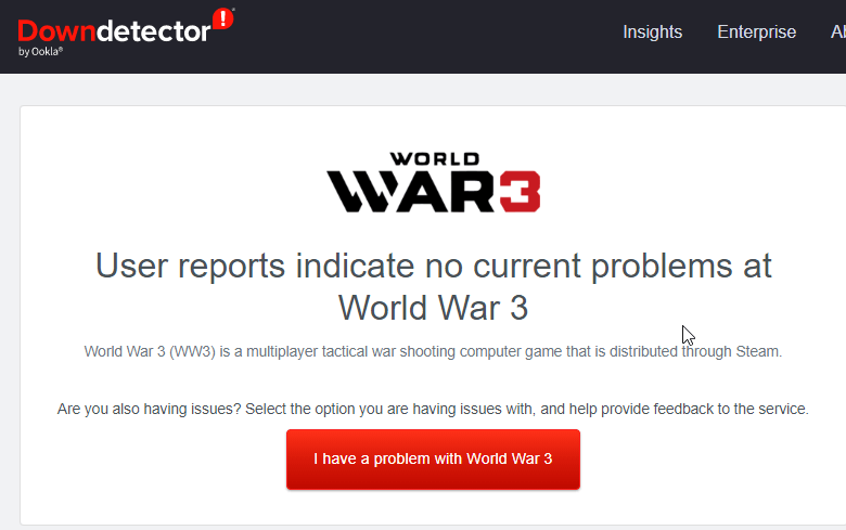 World War 3 Timeout Error 