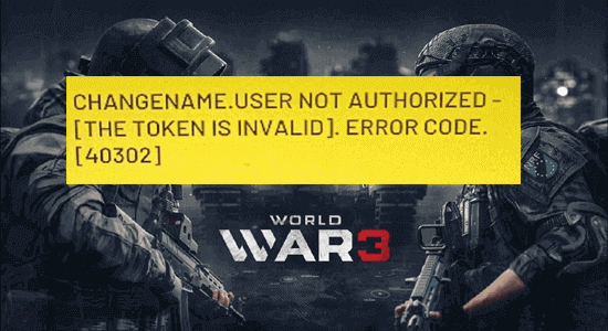 world war 3 error code 40302