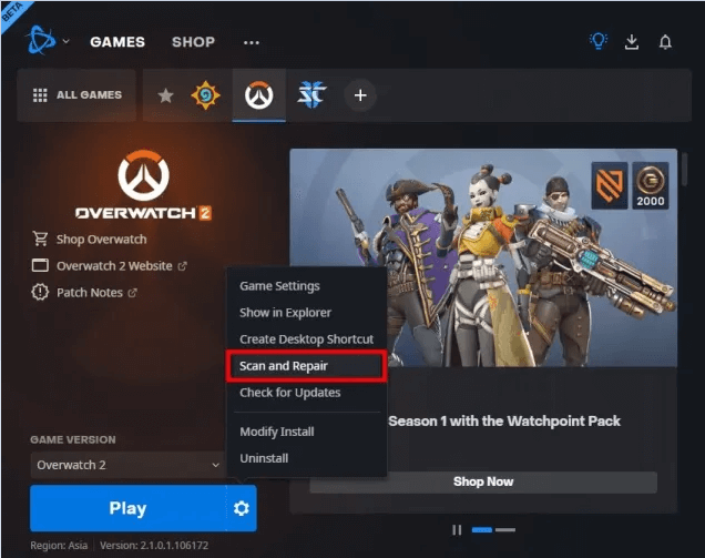 Overwatch 2 Error Starting Game