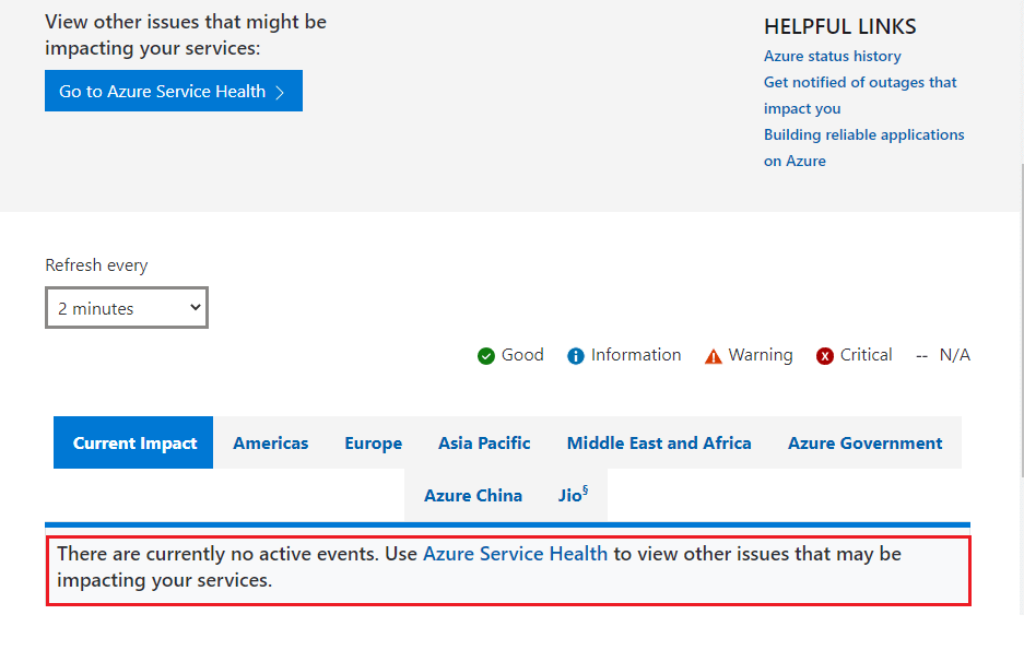 error displaying your content Azure