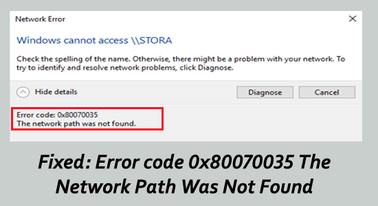 error code 0x80070035 