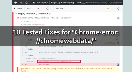 chrome-error://chromewebdata/ in Google Chrome