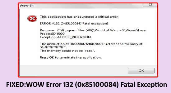 wow error 132