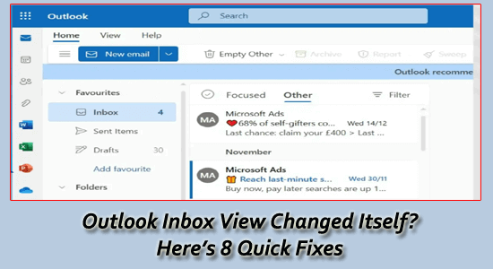 Outlook inbox view changed 