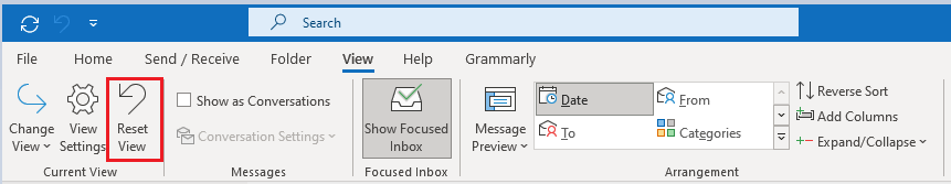 Outlook inbox view changed itself