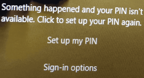 Something Happened and Your Pin isn't Available